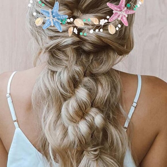 Mermaid Seashell Headband Wedding Hair Accessory for Women Girls - Picture 3 of 7